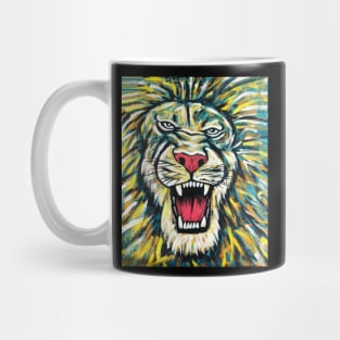 African Lion, Anima African Art Mug